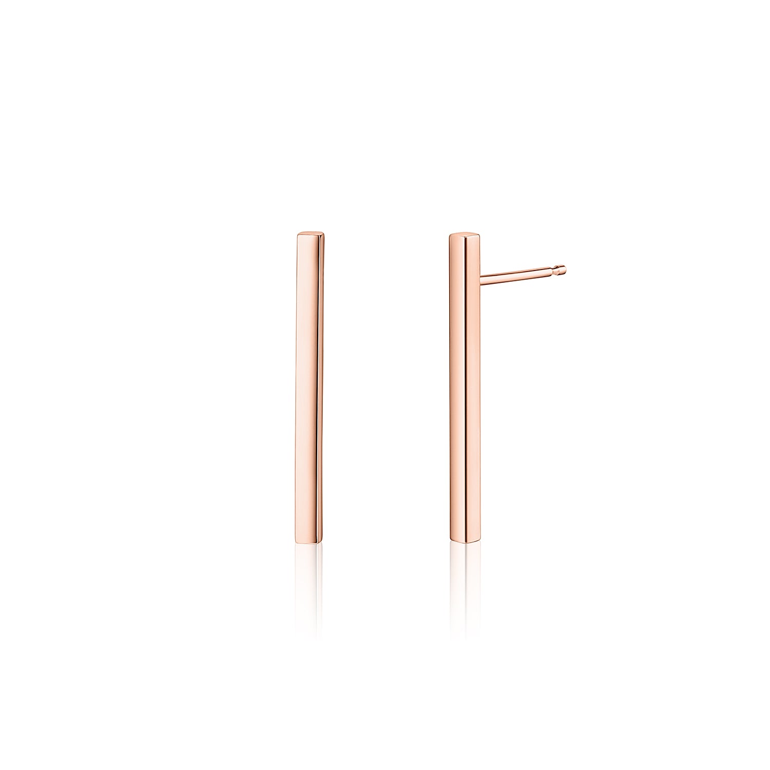 Bar Drop Earrings in Rose Gold