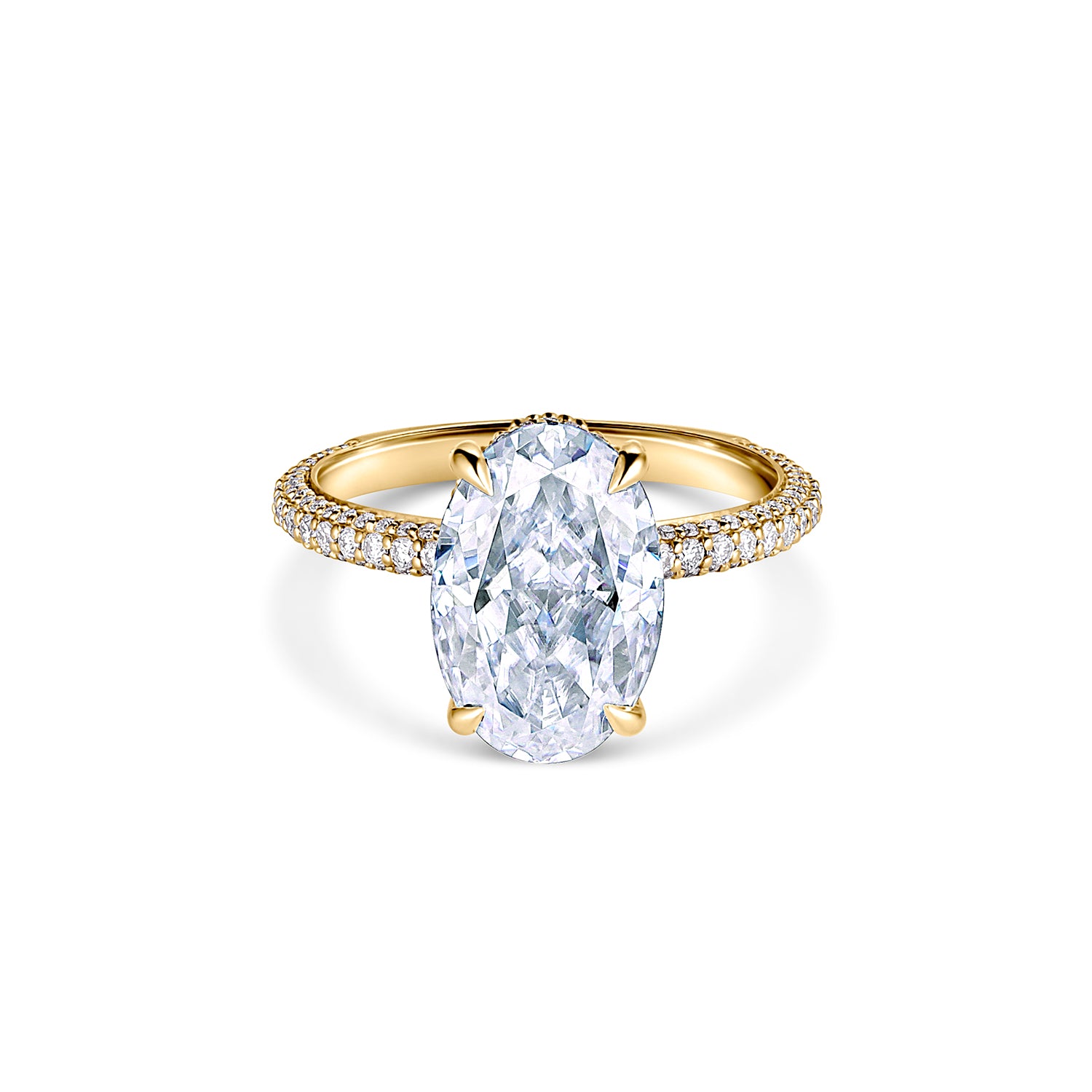 Micropavé Oval Ring