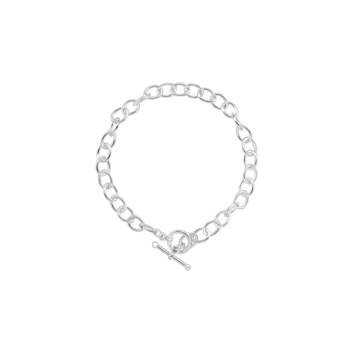 Charm Cable Bracelet in Sterling Silver