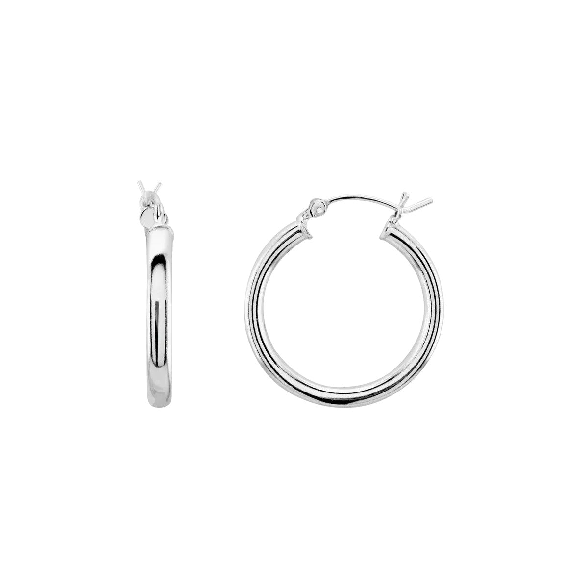 Tube Hoop Earrings in Sterling Silver