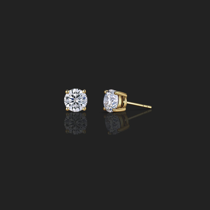 4 Prong Solitaire Earrings