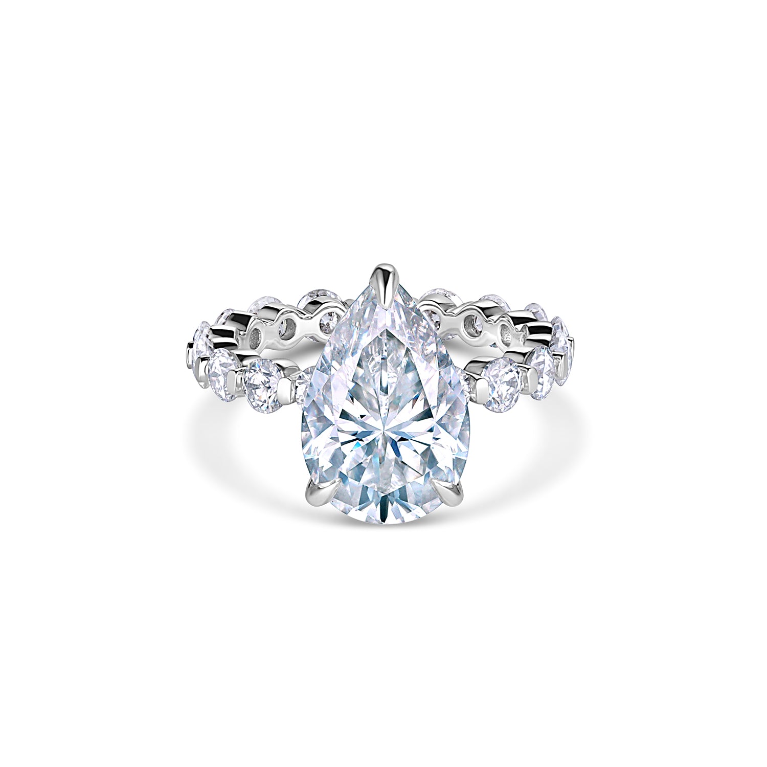 Platinum Pear White Gold Ring 