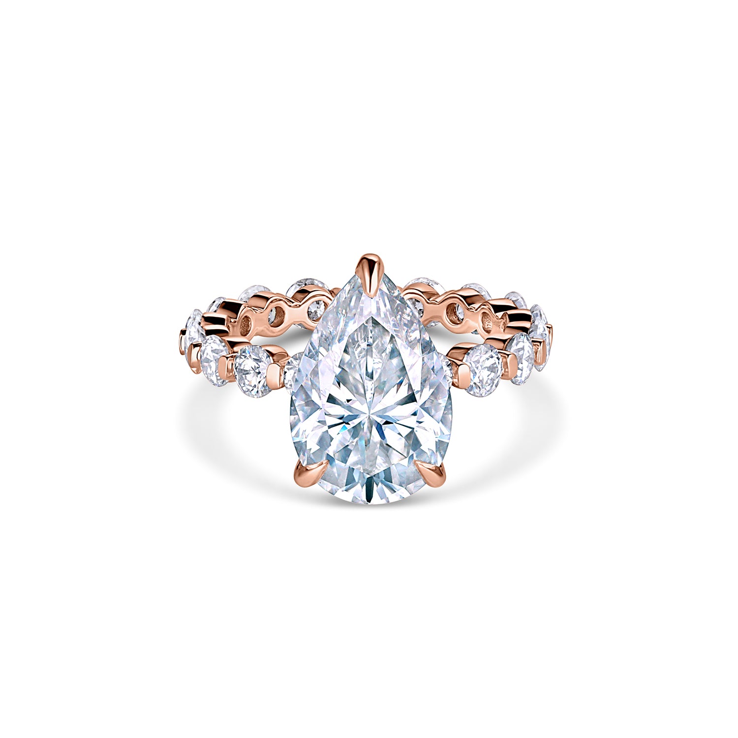 Platinum Pear Engagement Ring 