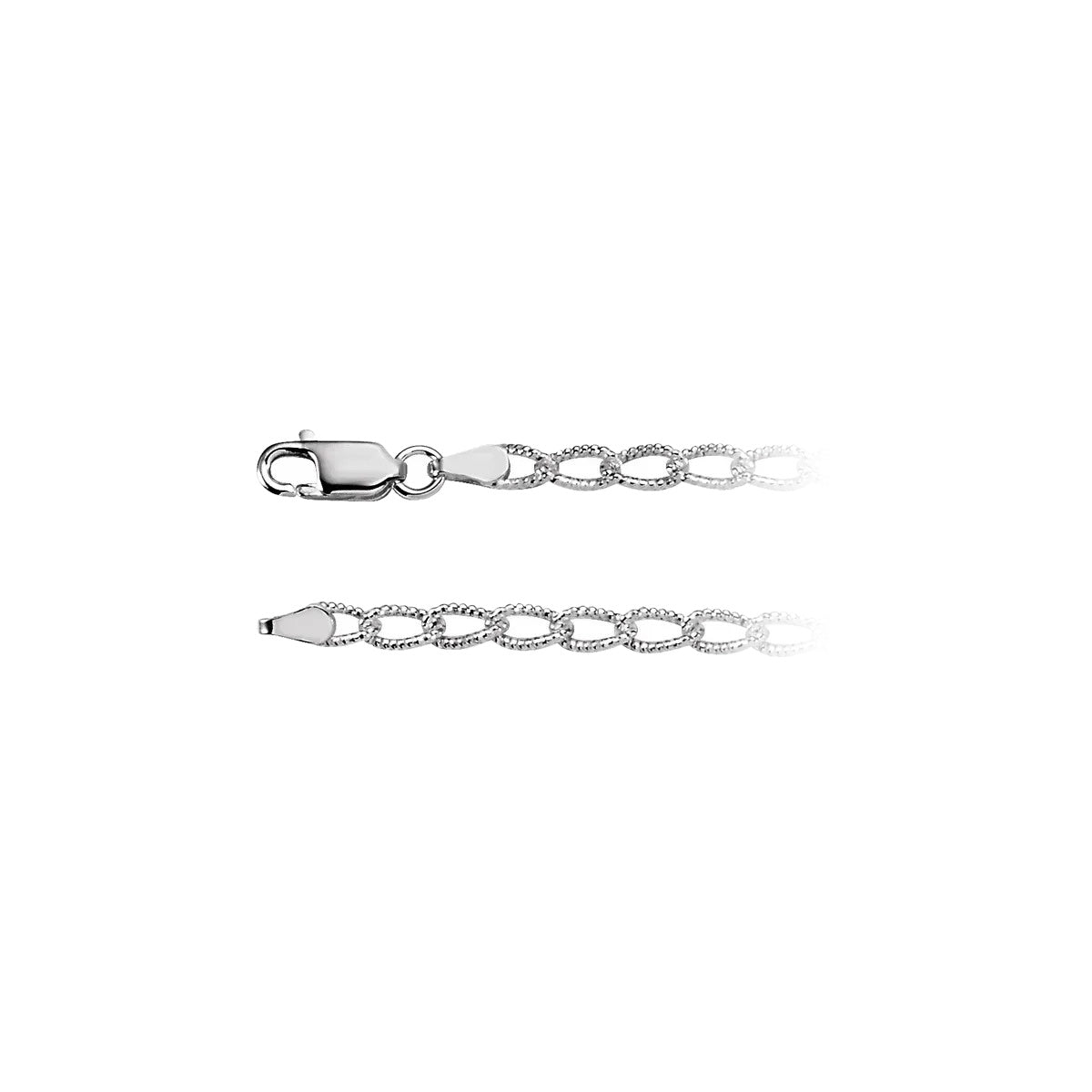 Fluted Oval Link Ankle Bracelet