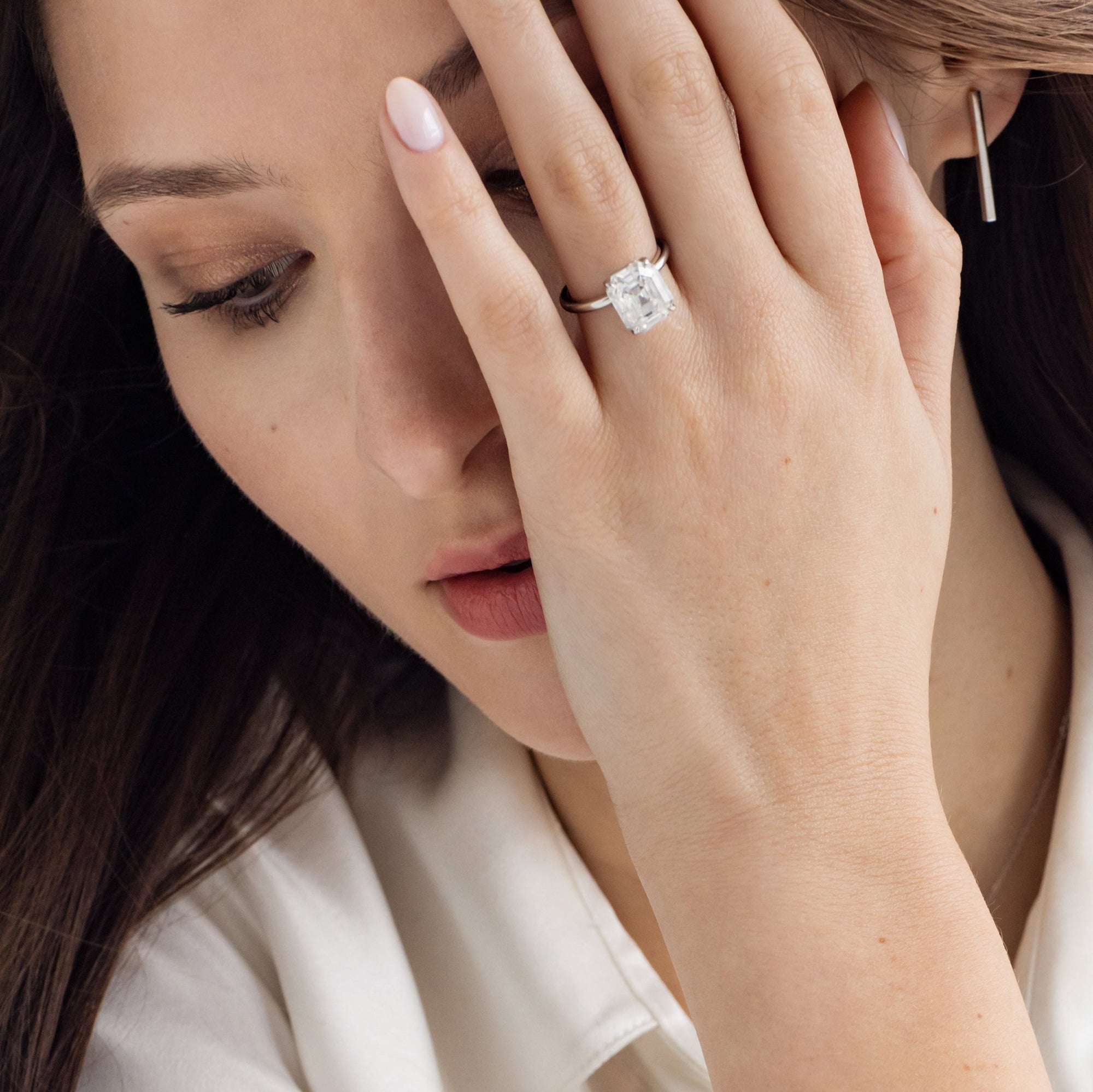 elongated asscher ring